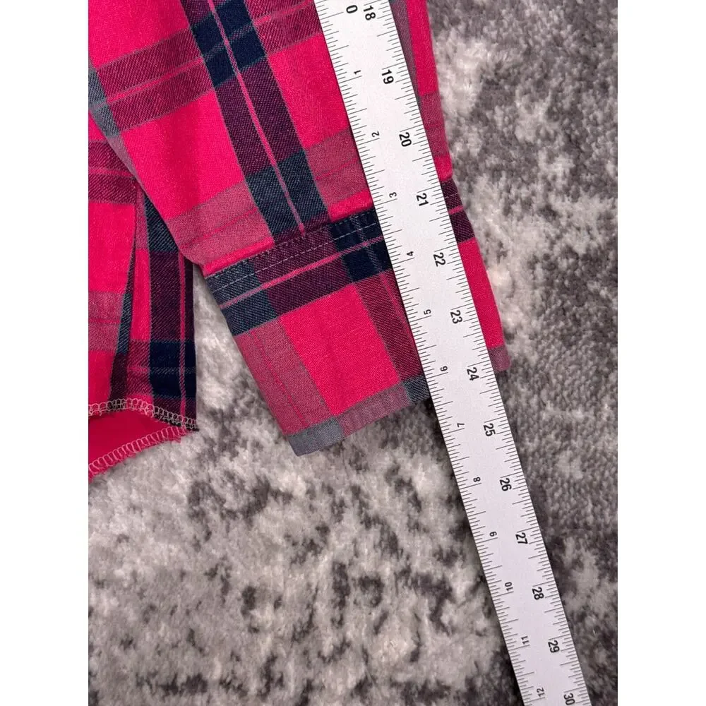 Vintage Wrangler Shirt 16.5 / XL Mens Brushpopper Pink Plaid Pearl Snap Made USA